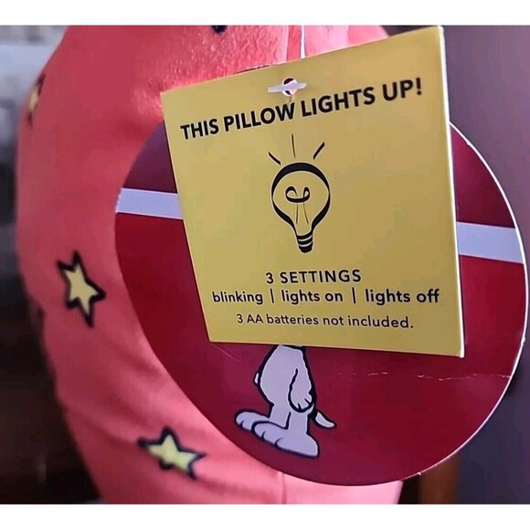 Peanuts Halloween Pillow Lights Up Snoopy Vampire Trick Or Treat New - Picture 6 of 6